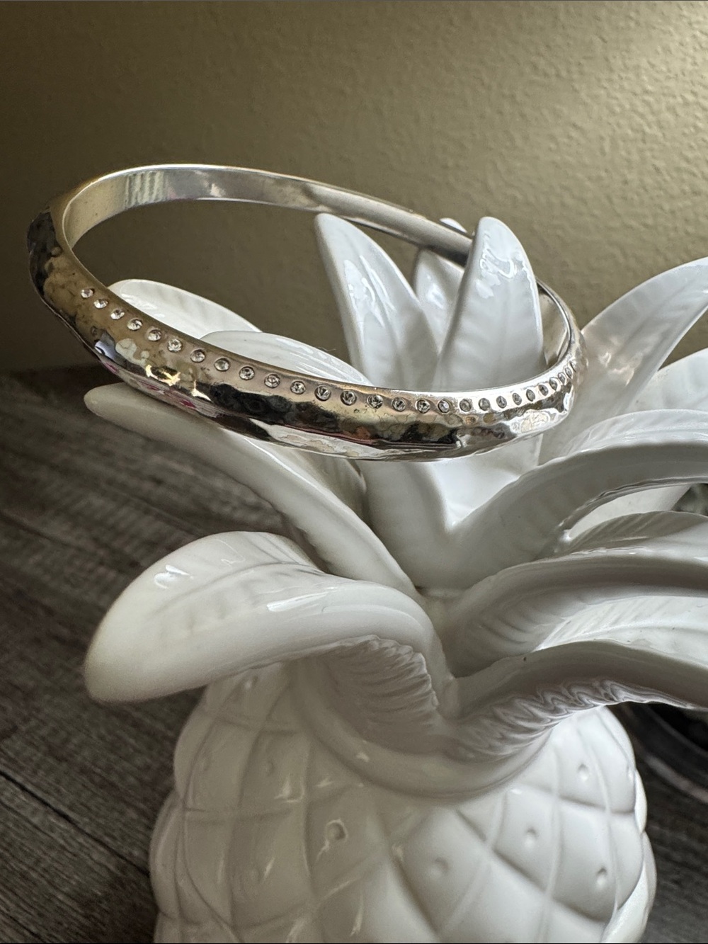 Brighton Silver-Tone Bangle Bracelet with Stud Accents